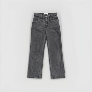 ABERCROMBIE and FITCH The '90's Relaxed High Rise Black Jeans 27 Edgy Yoke Seam